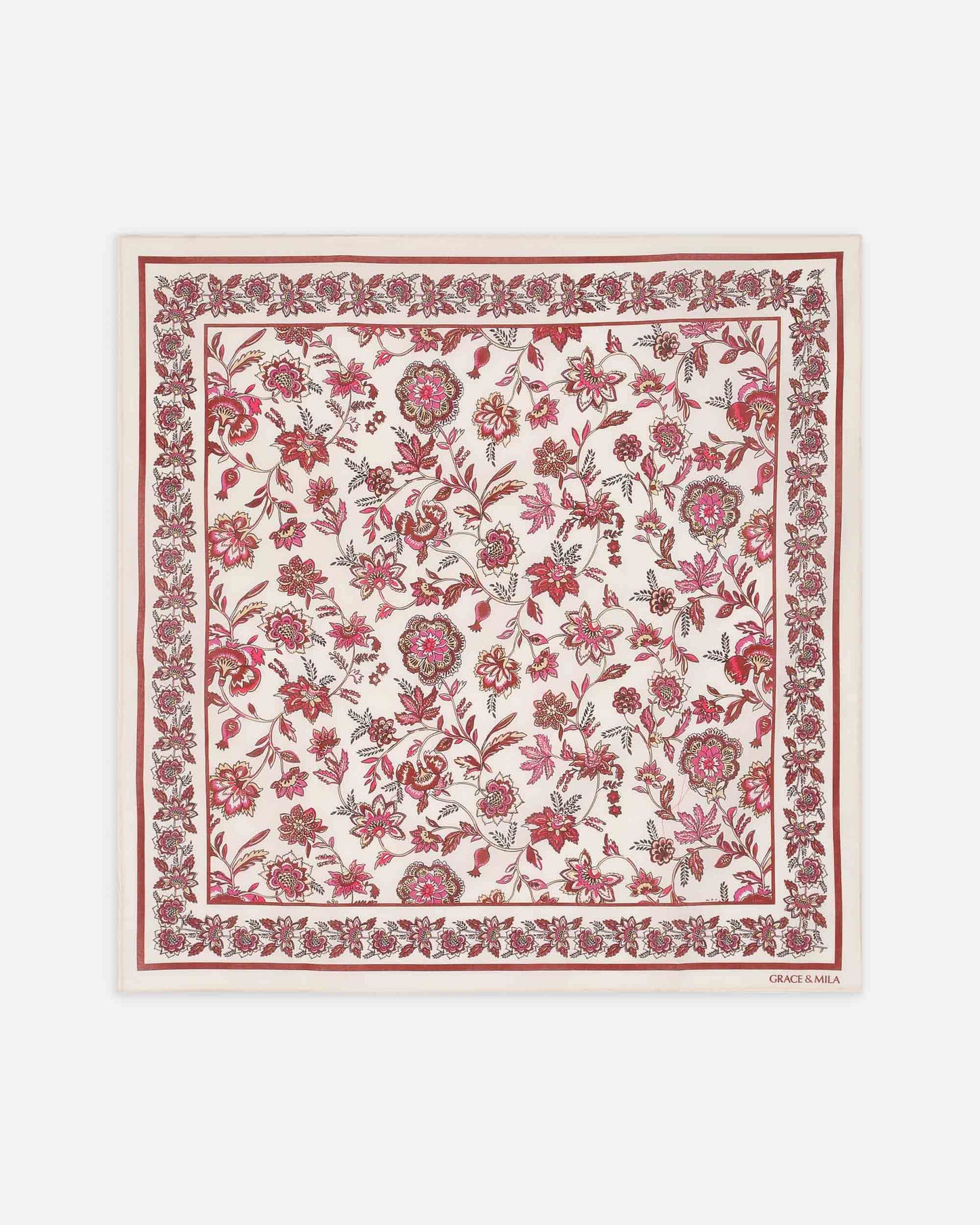 Grace & Mila Verlisse Cotton Floral Scarf in Fleur