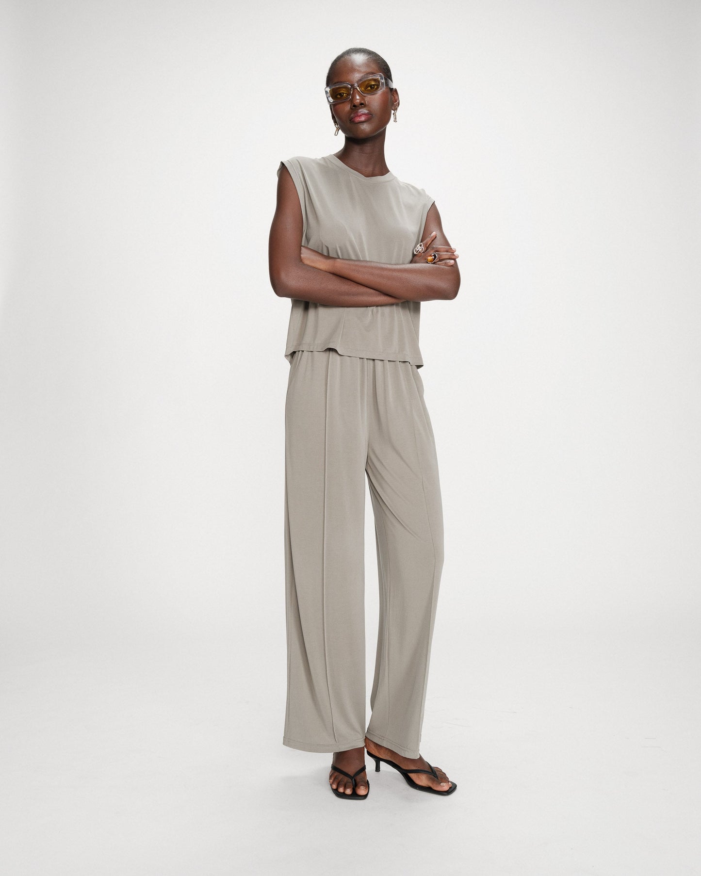 Grace & Mila Rimbaud Modal Wide T-shirt in Khaki