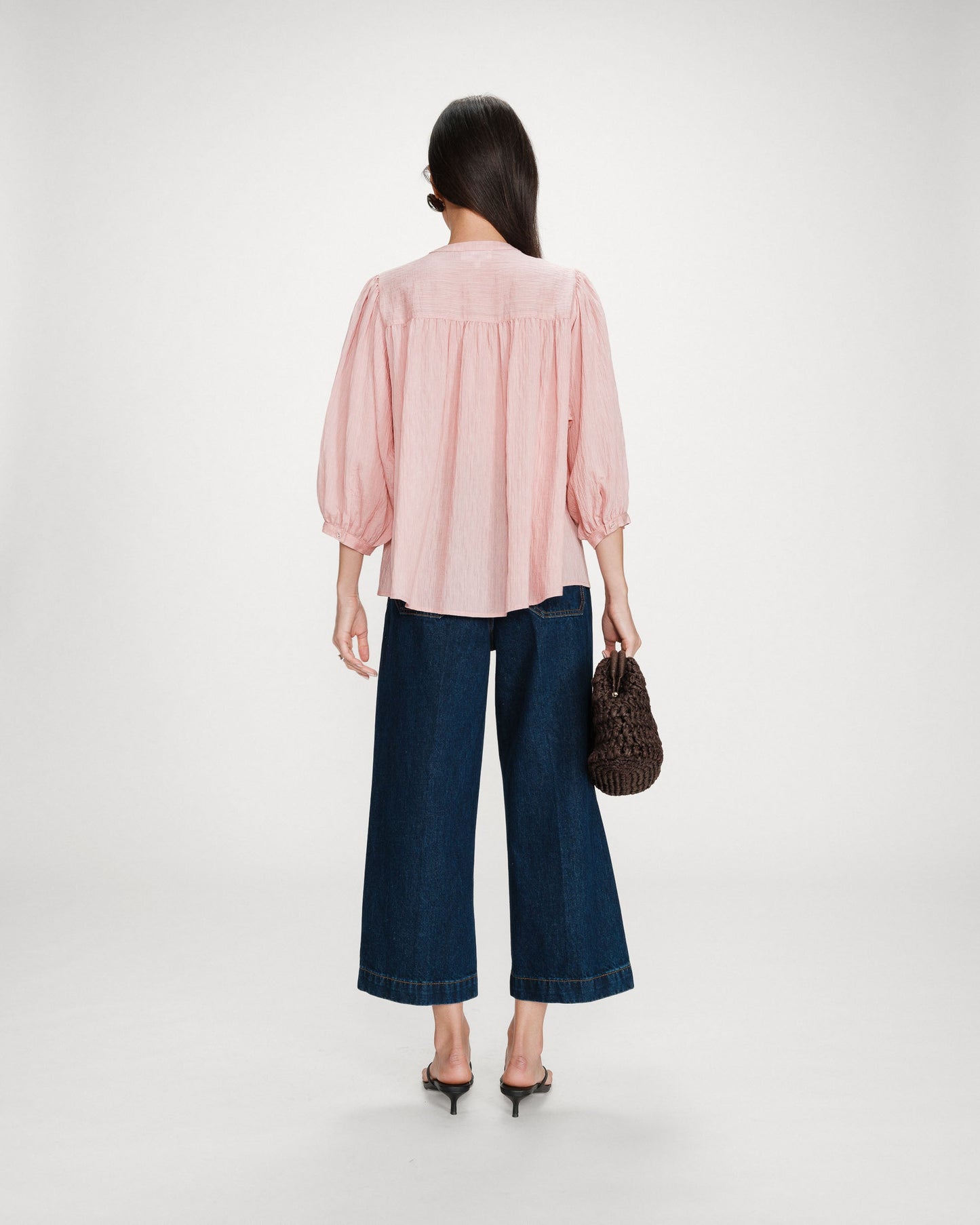 Grace & Mila Vanille Balloon-Sleeve Blouse in Rose