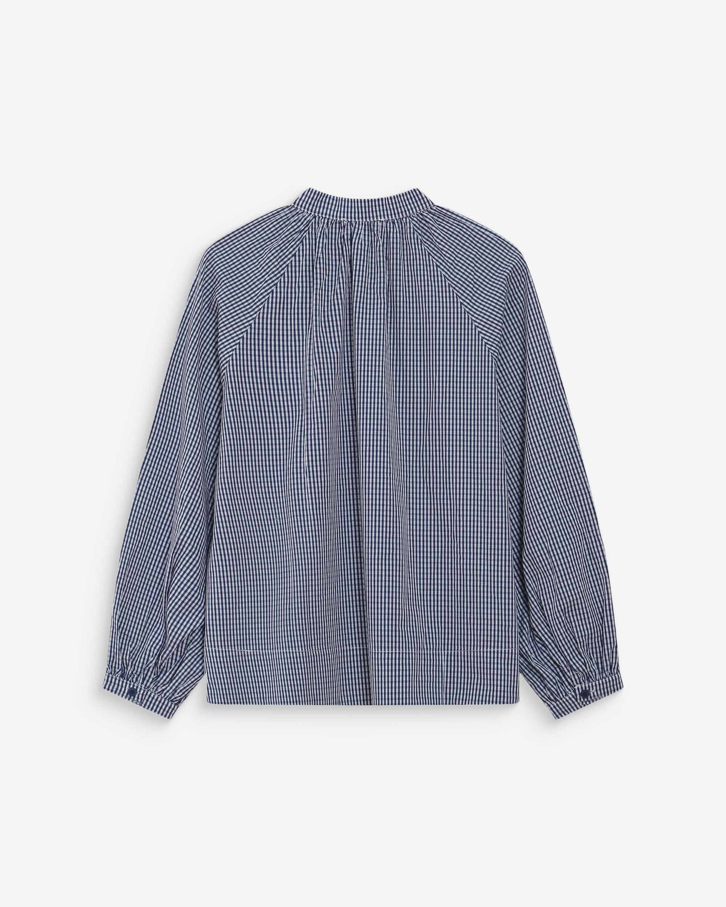 Grace & Mila Varry Checked Cotton Blouse in Marine