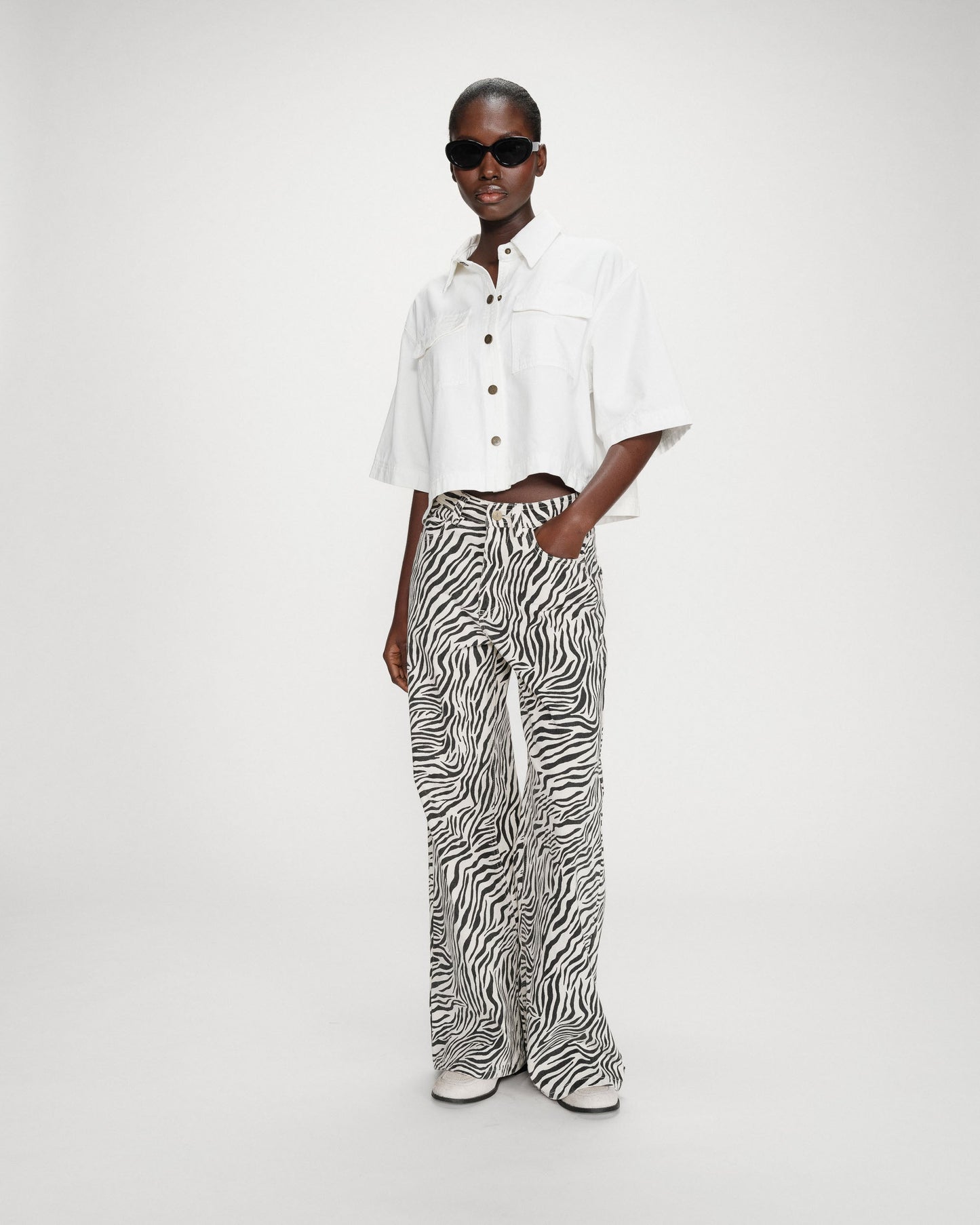 Grace & Mila Vita Oversized Denim Shirt in White