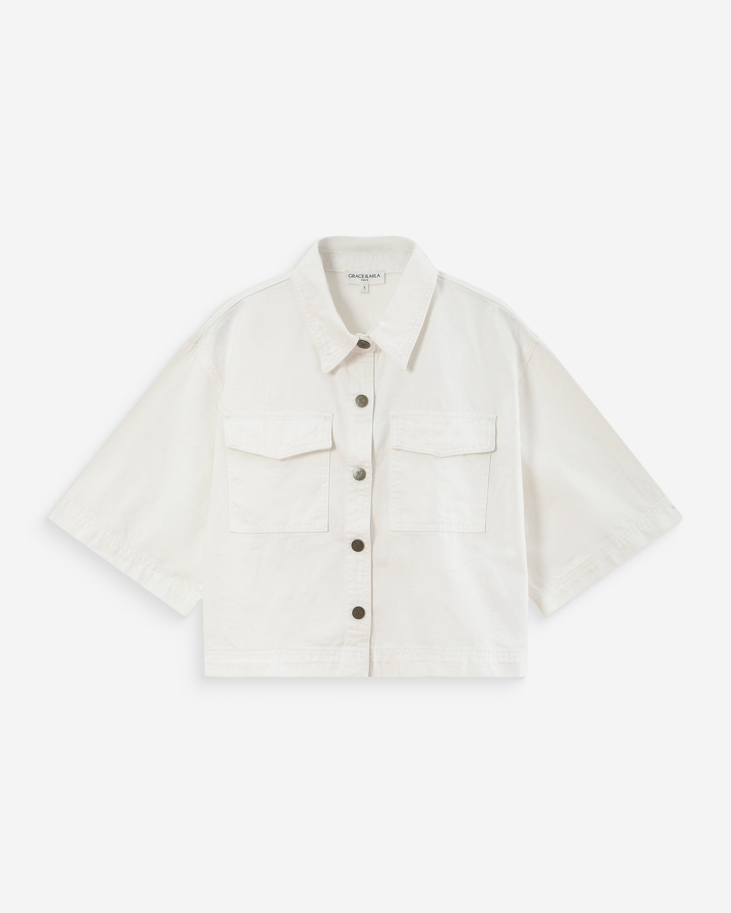 Grace & Mila Vita Oversized Denim Shirt in White