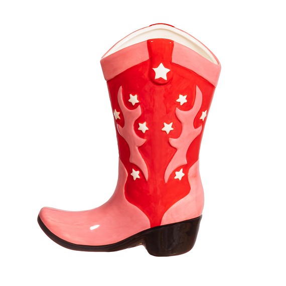 Sass & Belle Cowboy Boot Vase Red