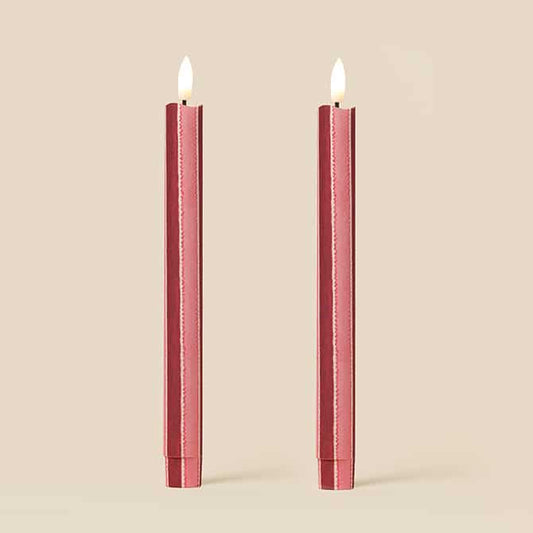 Tinkalink Scallop Stripes Flameless LED Wax Candles (PAIR)