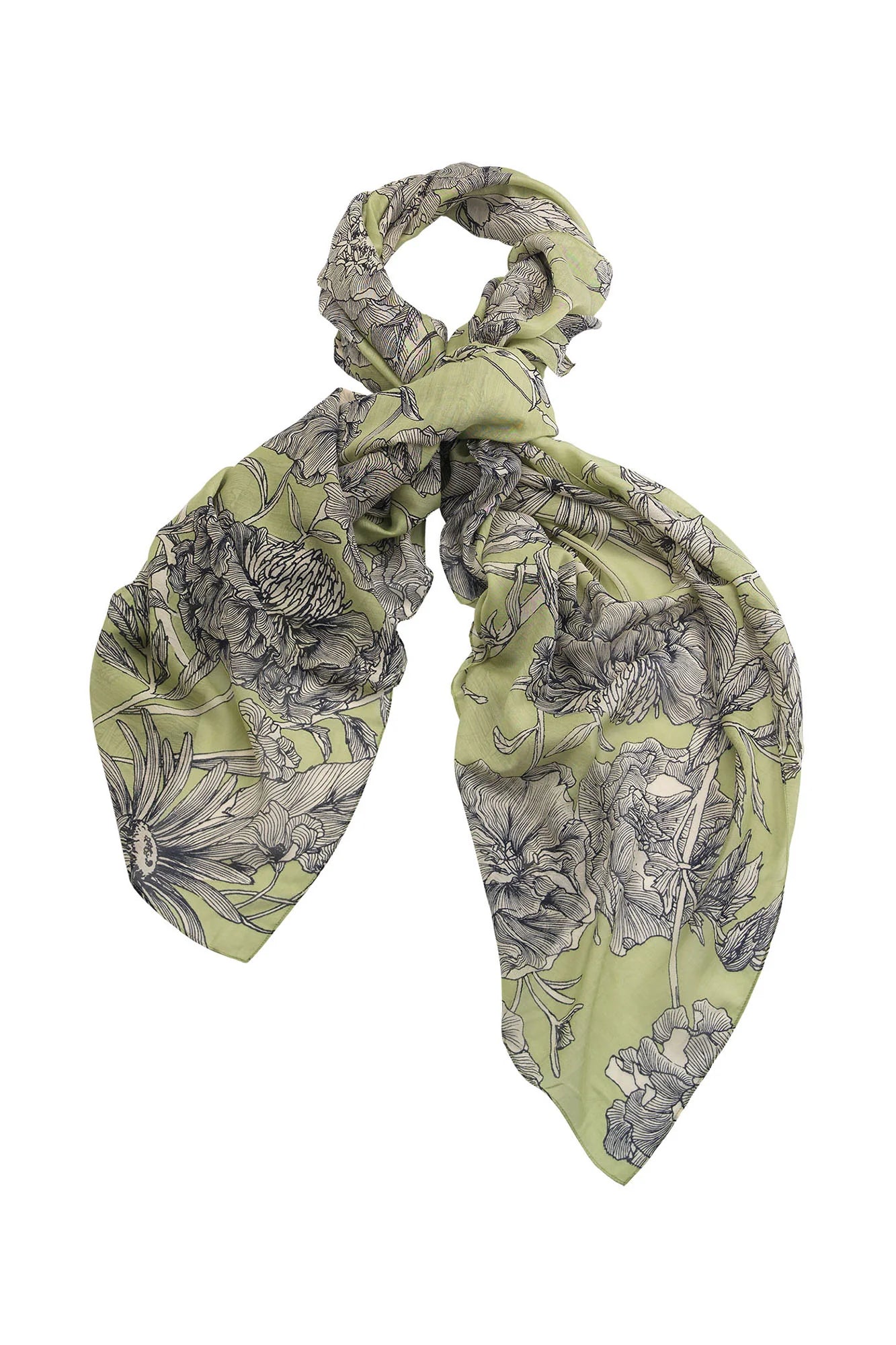 One Hundred Stars Kew Etched Floral Fern Scarf
