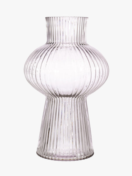 Sass & Belle shapely fluted glass vase in clear