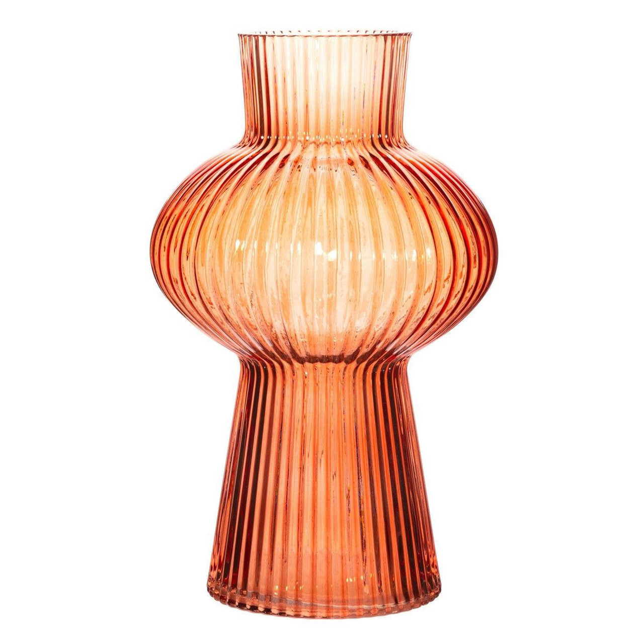 Sass & Belle amber fluted glass vase