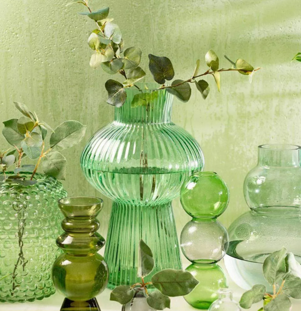 Sass & BElle Green shapley fluted vase