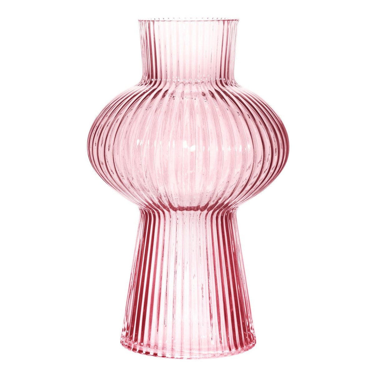 Sass & Belle pink fluted glass vase