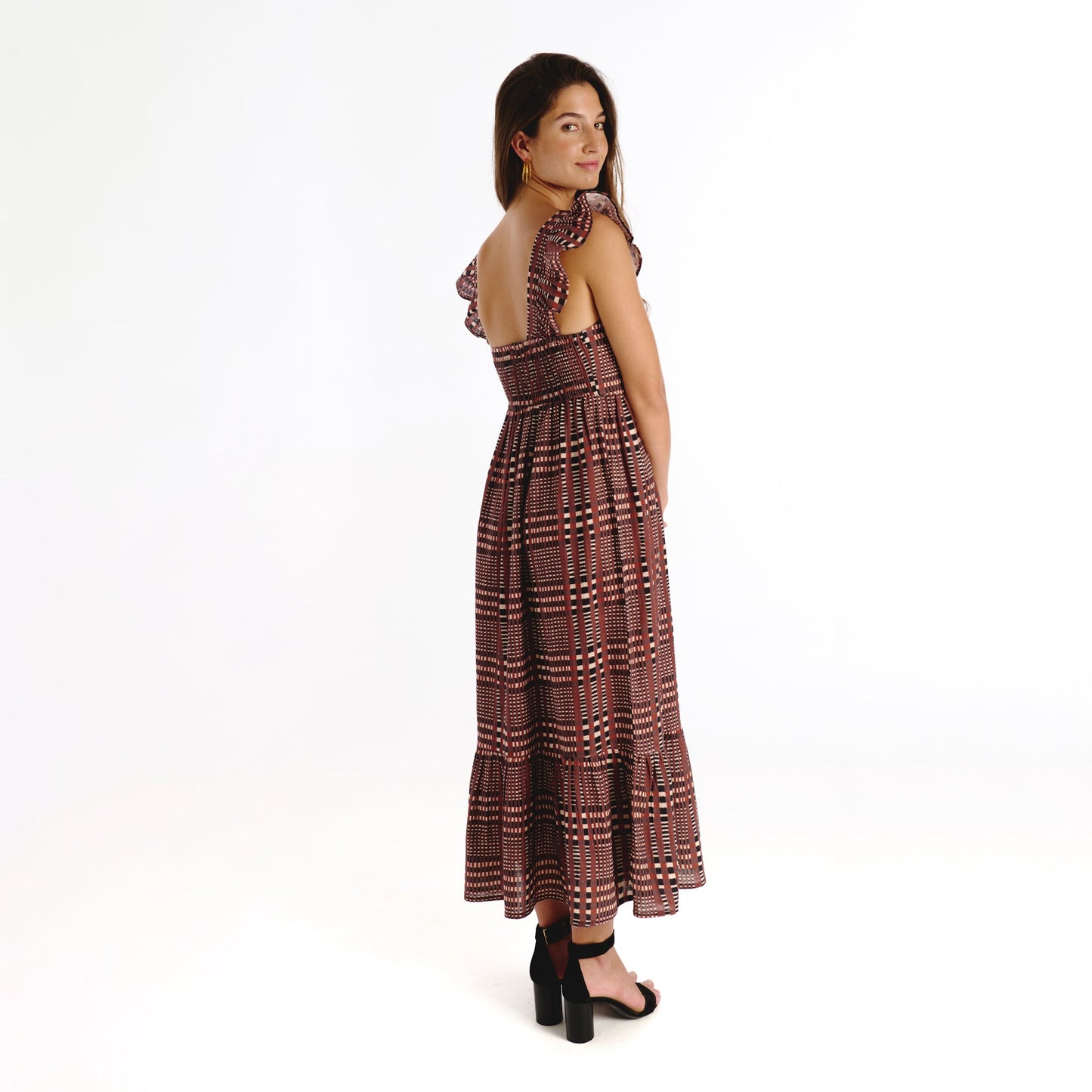 Tanavana Sia Brown Tartan Dress