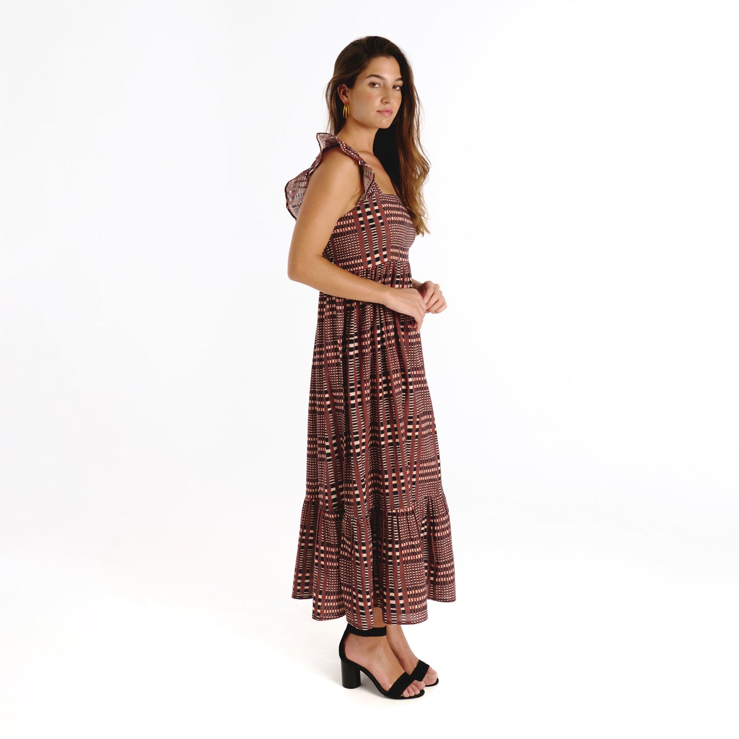 Tanavana Sia Brown Tartan Dress