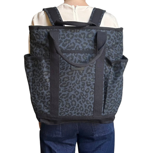 Sixton Leopard print backpack in Blue