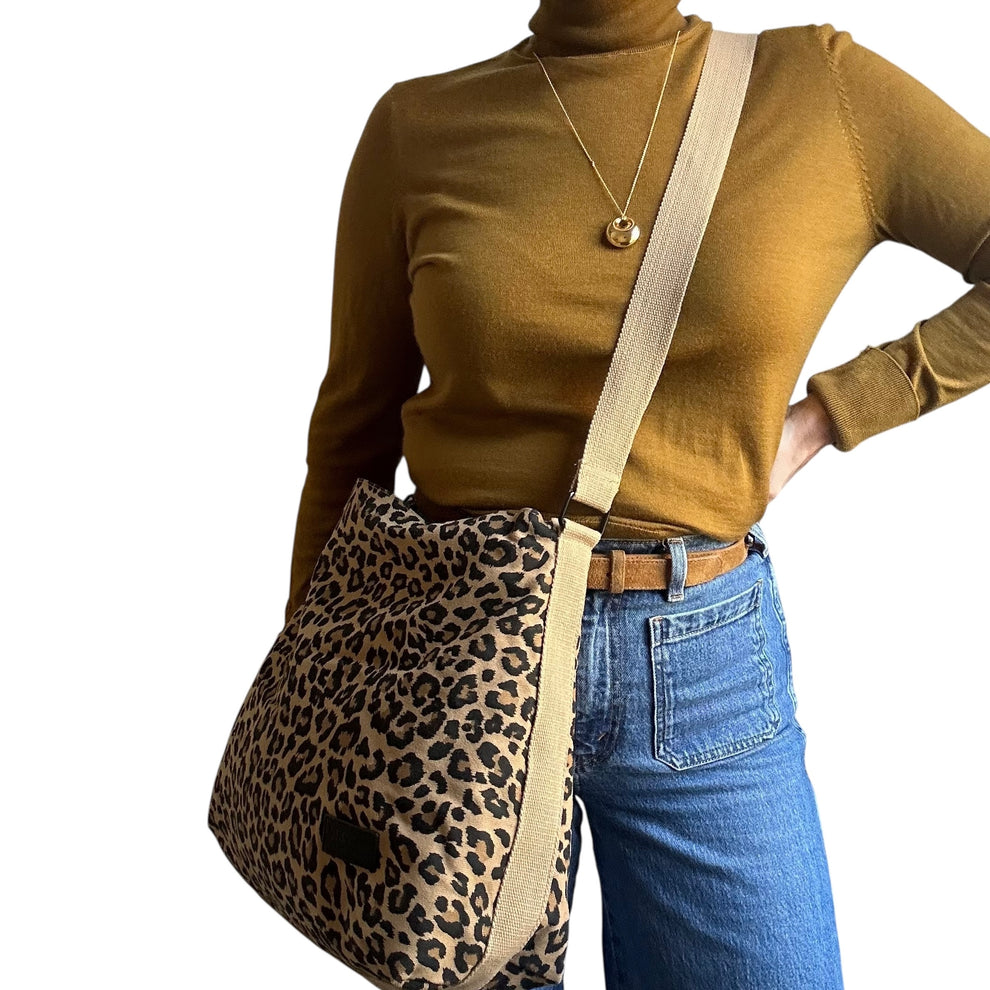 Sixton Portland Messenger Bag in Sand Leopard Print