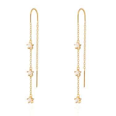 Sparkling Star Threader Earrings by Scream Pretty - Gold