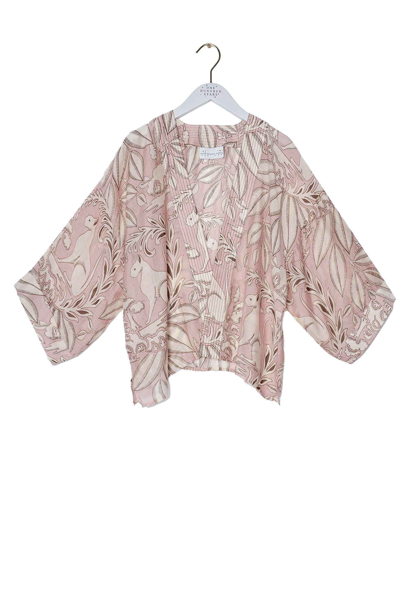 One Hundred Stars Sphinx Plaster Pink Kimono