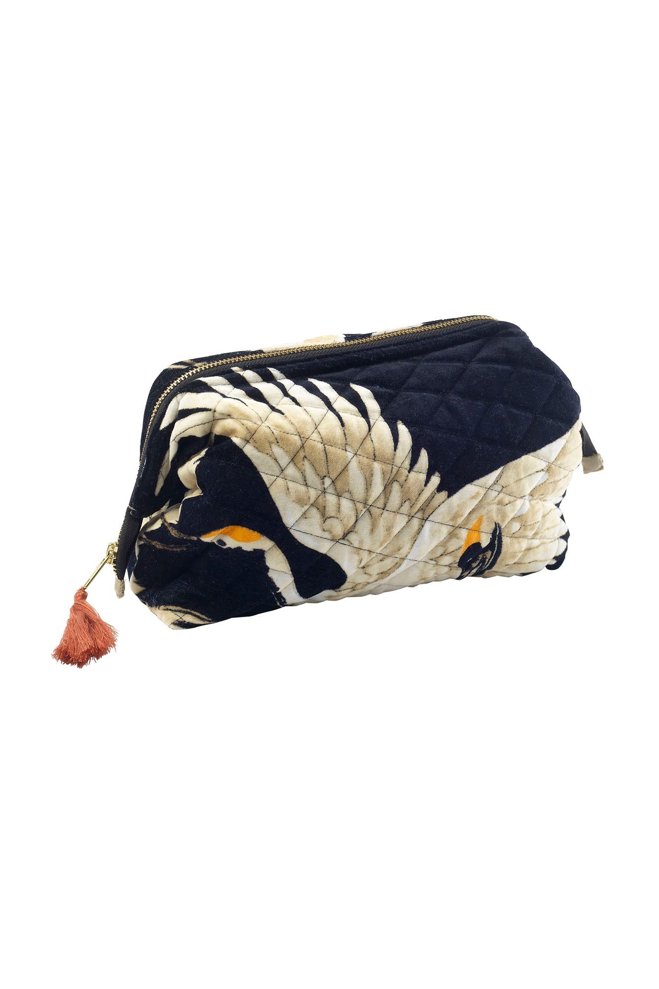 One Hundred Stars Stork Black Velvet Pouch