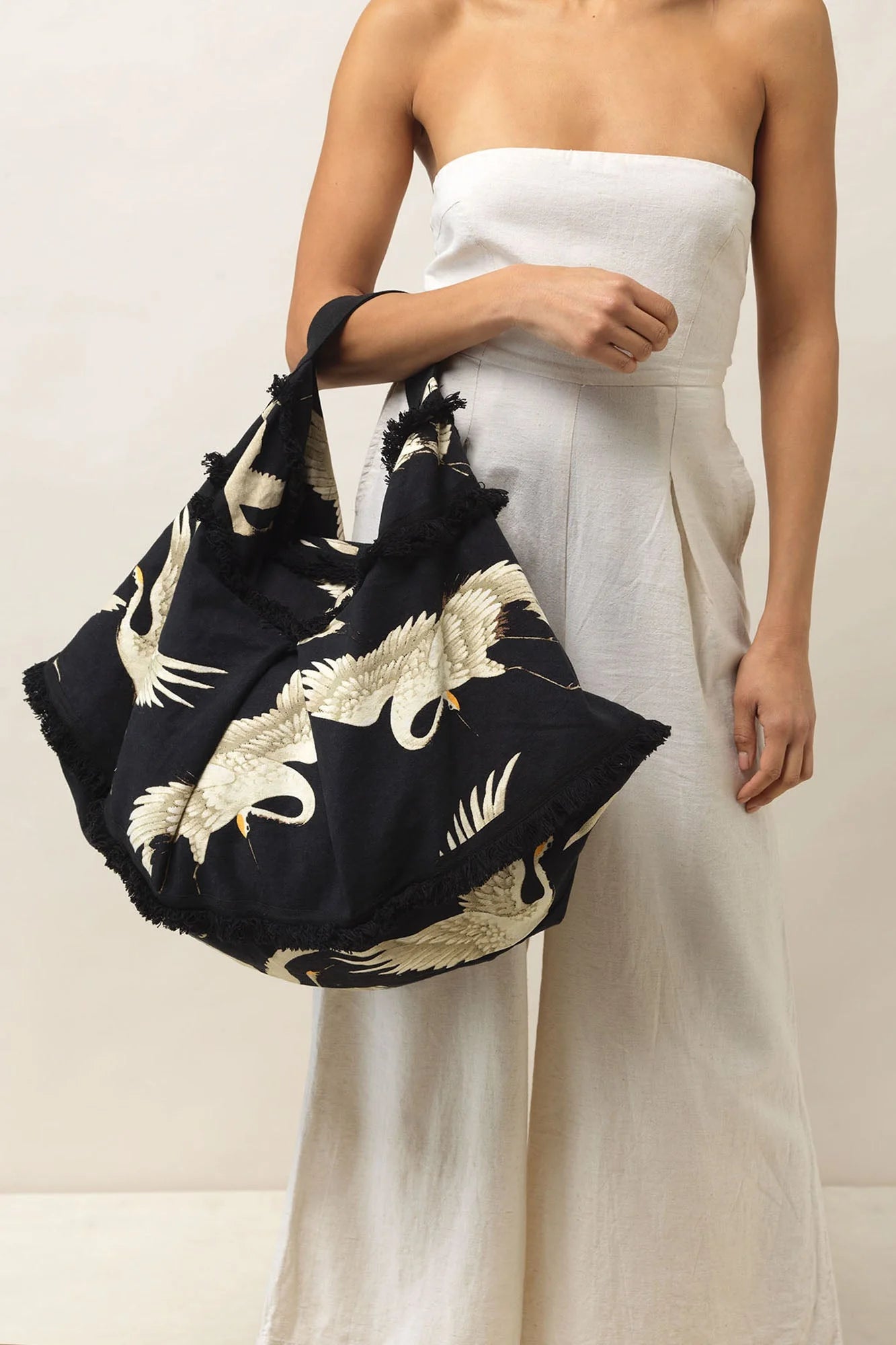 One Hundred Stars Slouch Bag in Stork Black