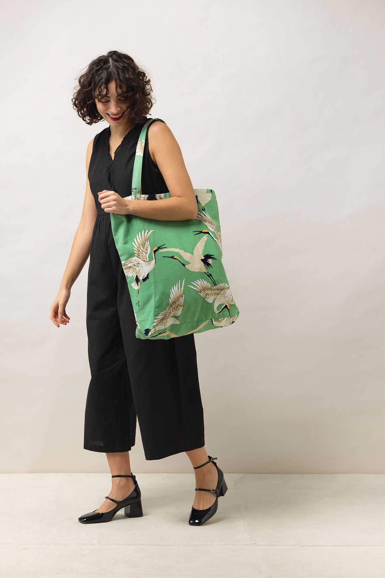 One Hundred Stars Stork Pea Green Canvas Bag