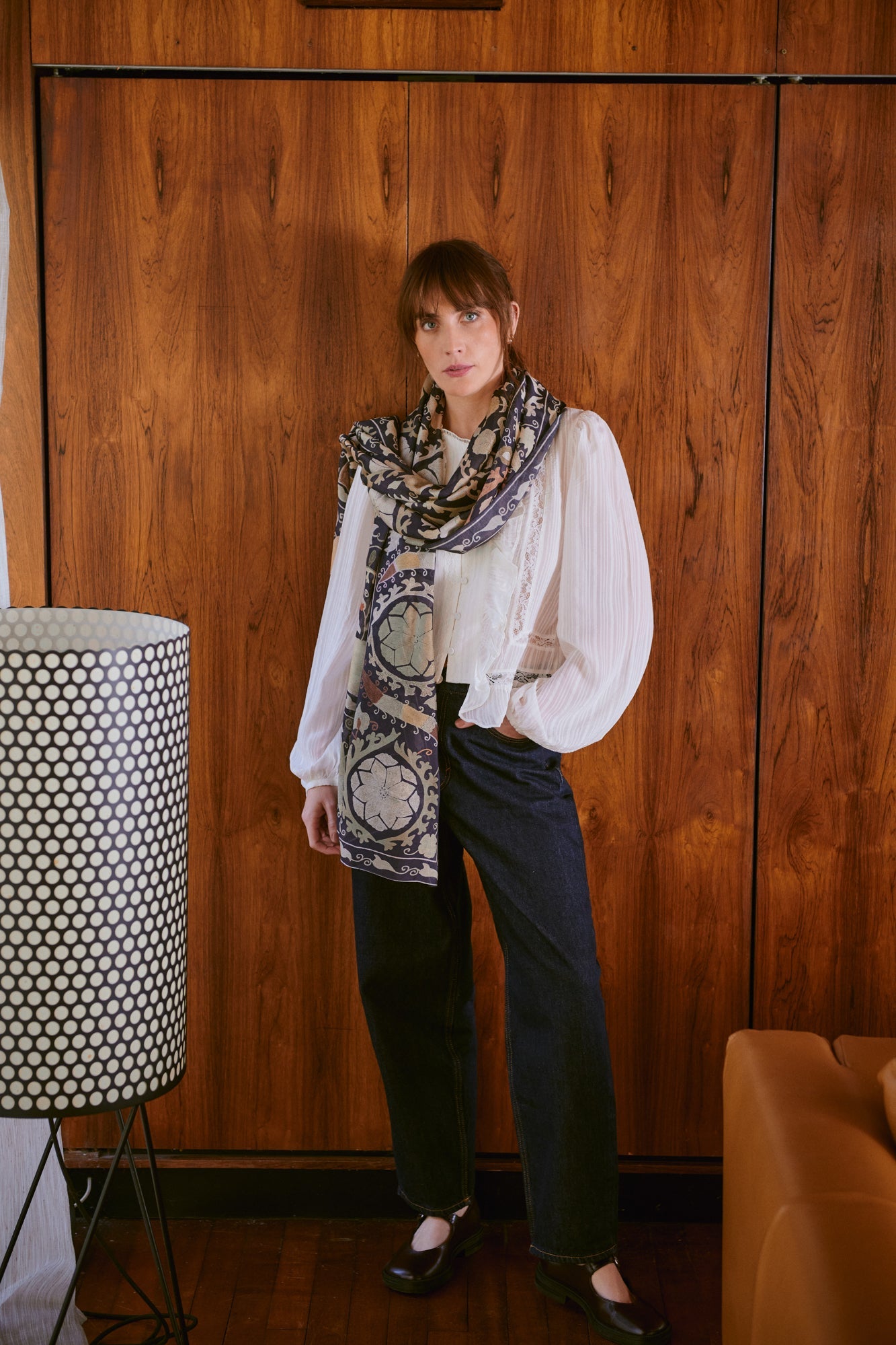 One Hundred Stars Susani Charcoal Scarf