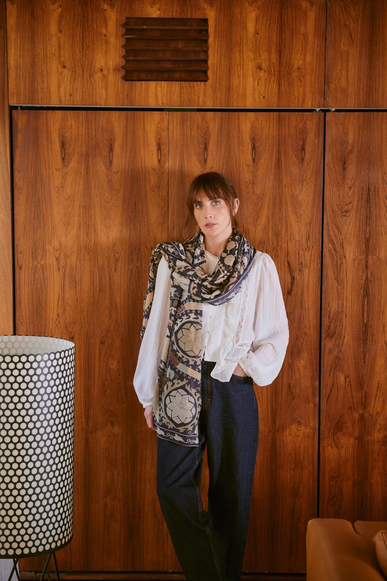 One Hundred Stars Susani Charcoal Scarf