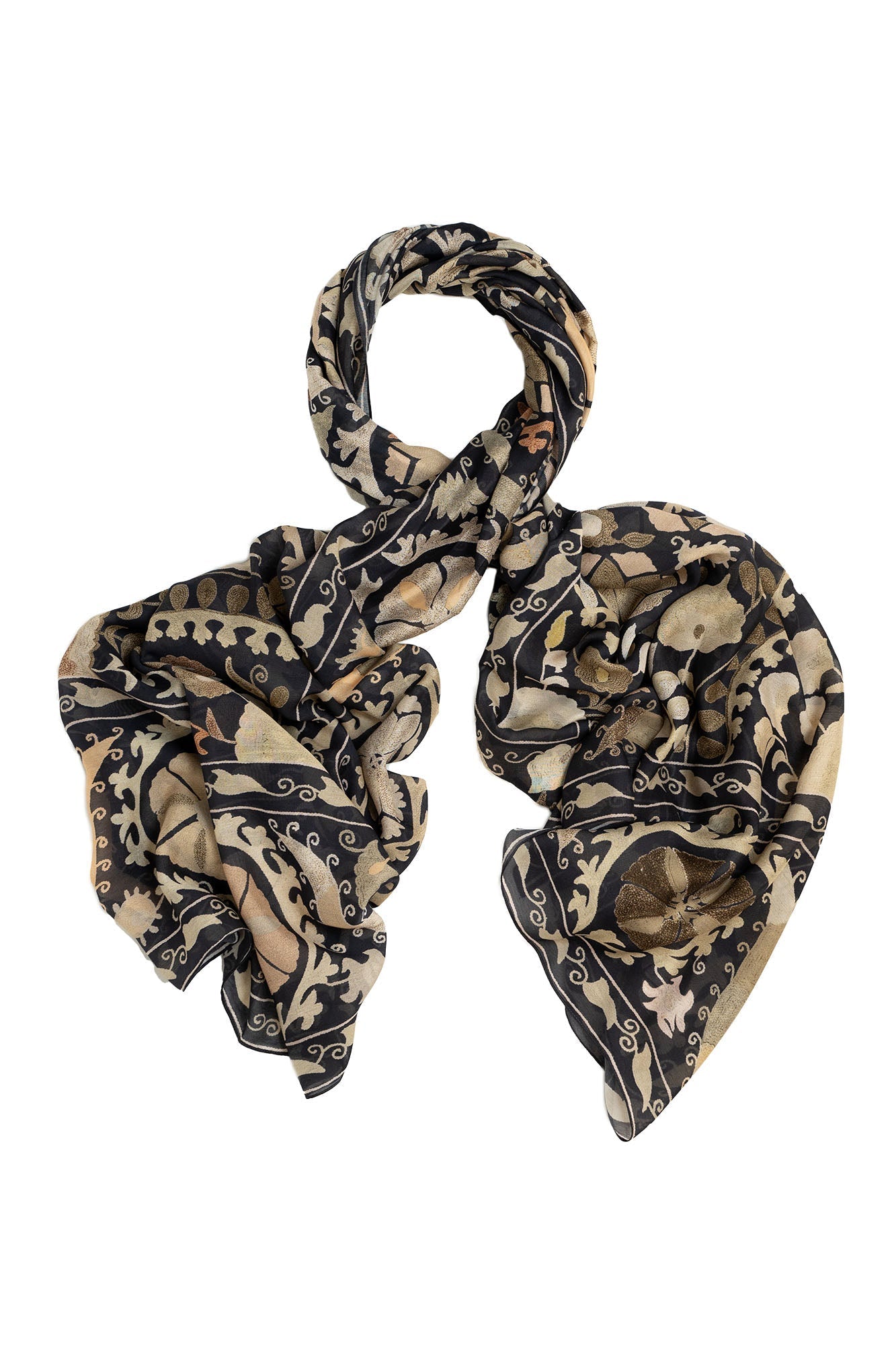 One Hundred Stars Susani Charcoal Scarf