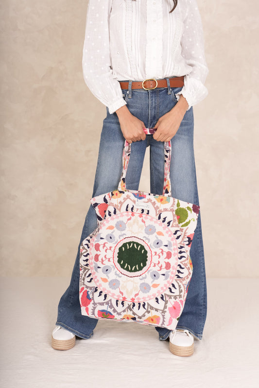 One Hundred Stars Susani Pink Canvas Bag