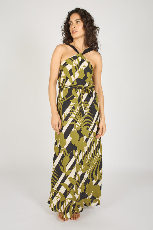 Traffic People The Archive Tilda Dress in Black/Olive