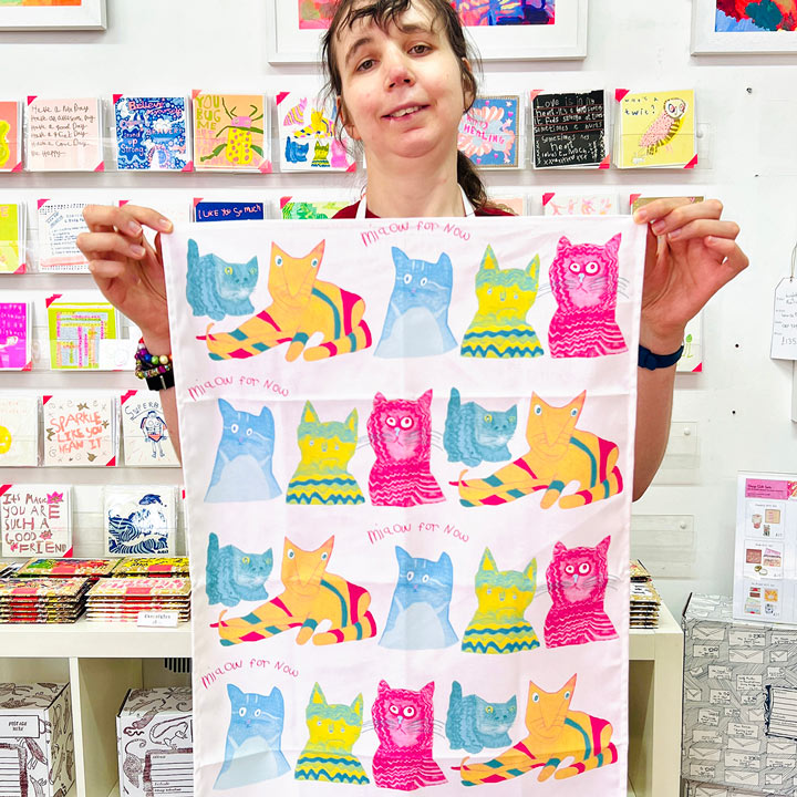 Arthouse Unlimited Miaow for Now, Organic Cotton Tea Towel