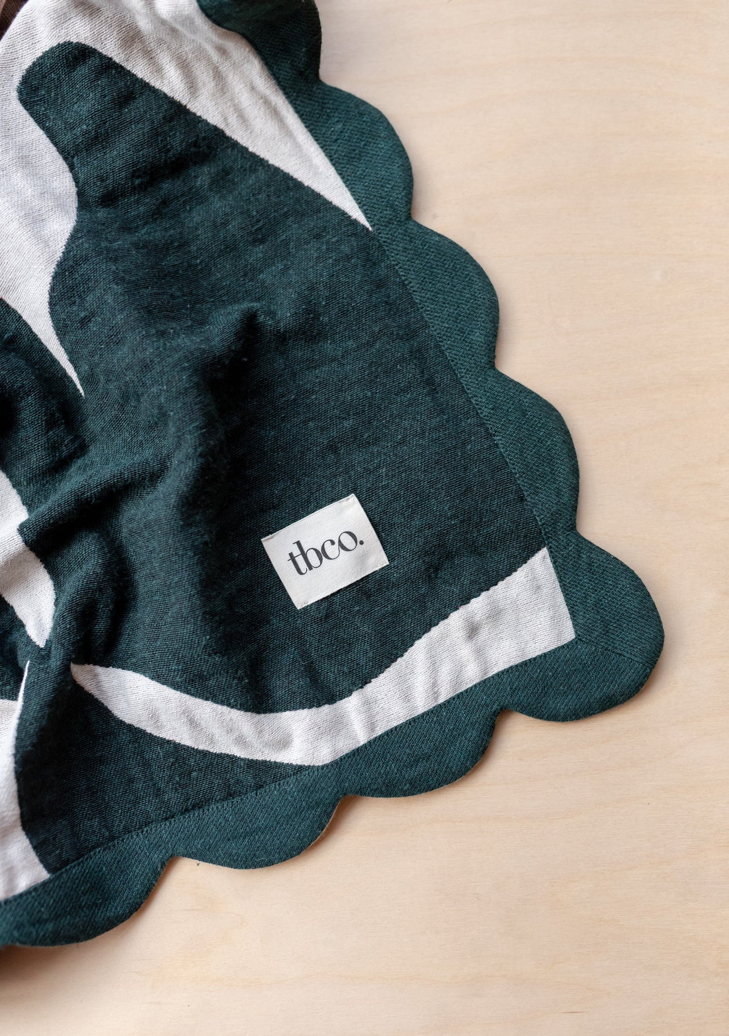 TBCo Cotton Throw in Reversible Green Abstract