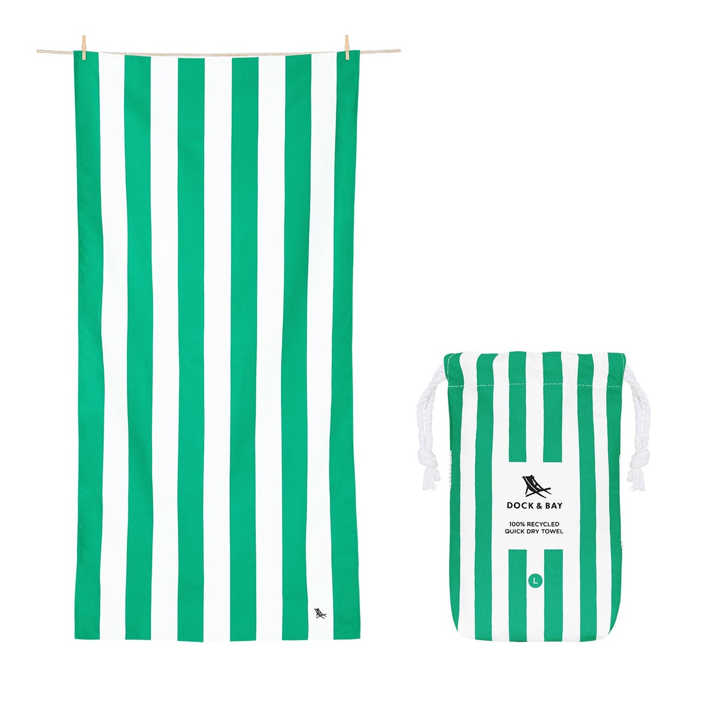 Dock & Bay Quick Dry Towels - Cancun Green 160x90cm