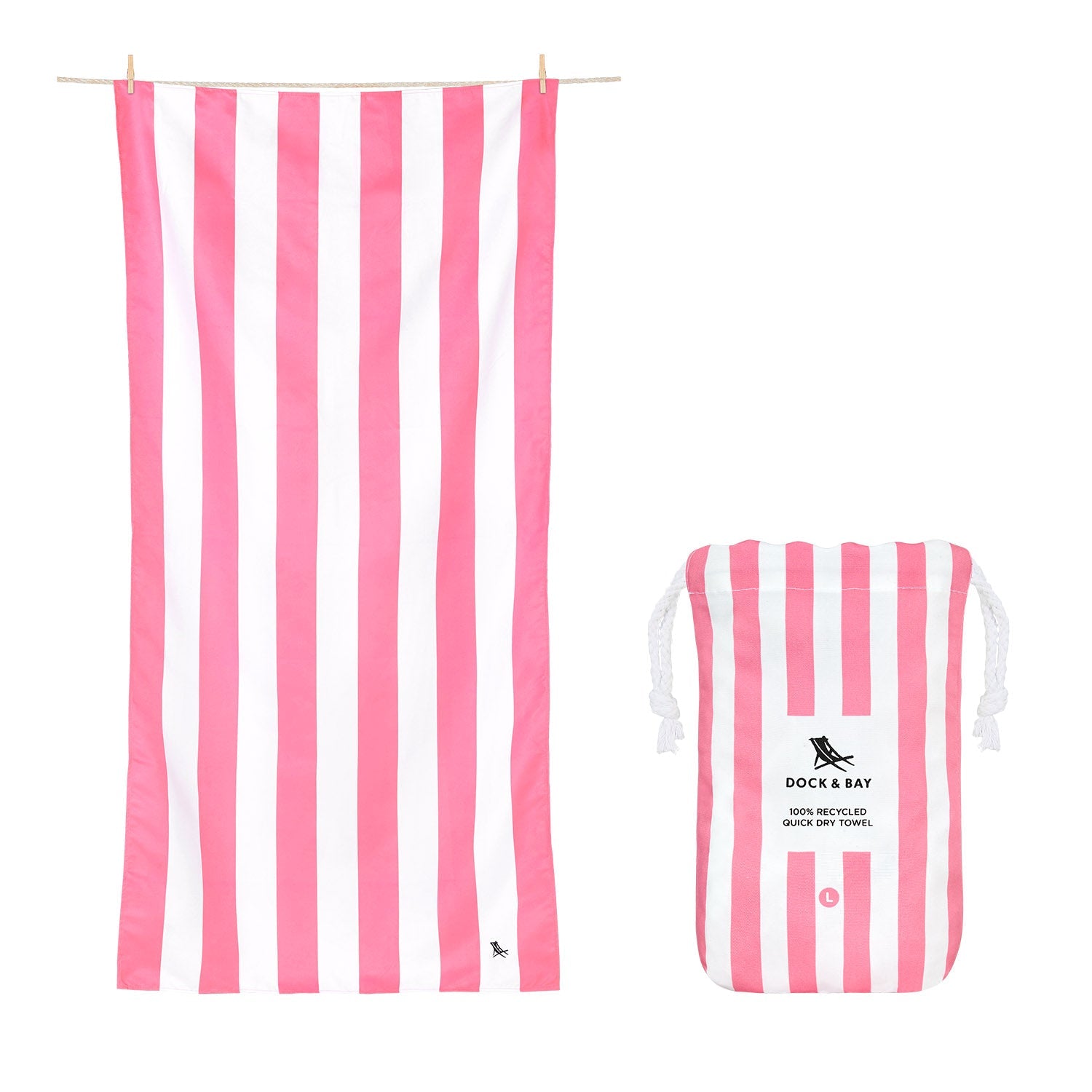 Dock & Bay Quick Dry -XL Towel - Phi Phi Pink 200x90cm