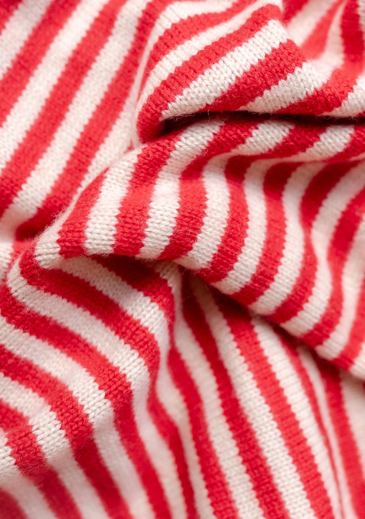 TBCo Large Merino Triangle Scarf in Red Stripe