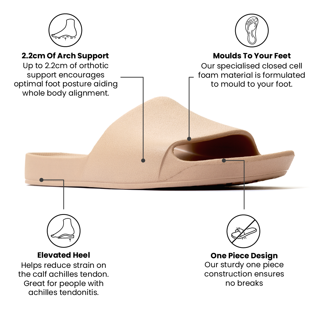 Archies Tan Arch Support Slides - Classic