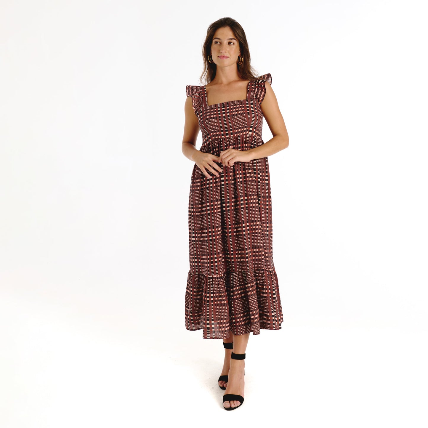 Tanavana Sia Brown Tartan Dress