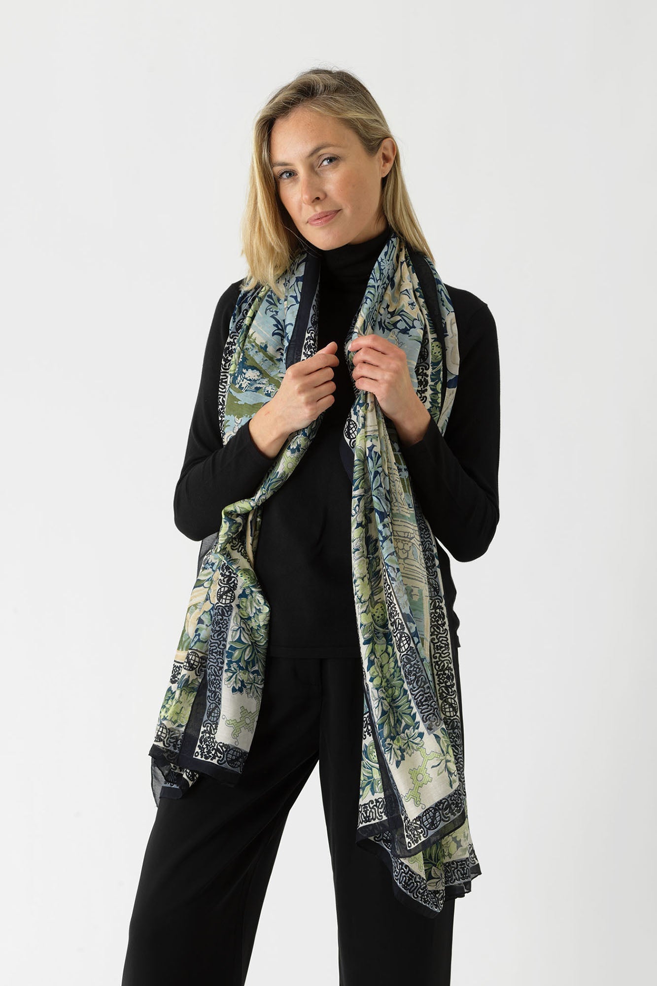 One Hundred Stars Tapestry Sea Blue Scarf