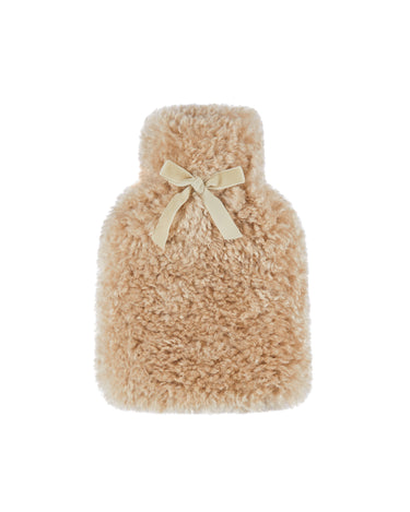 Chalk Teddy Hot Water Bottle in Curly, Pebble