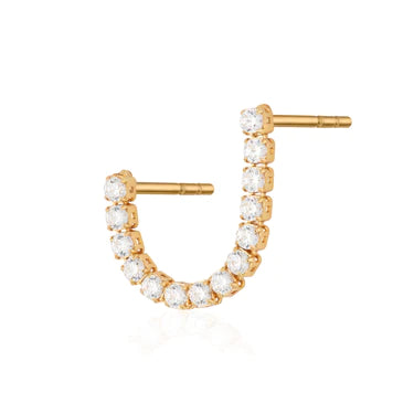 Tennis Chain Single Stud Earring by Scream Pretty - Gold