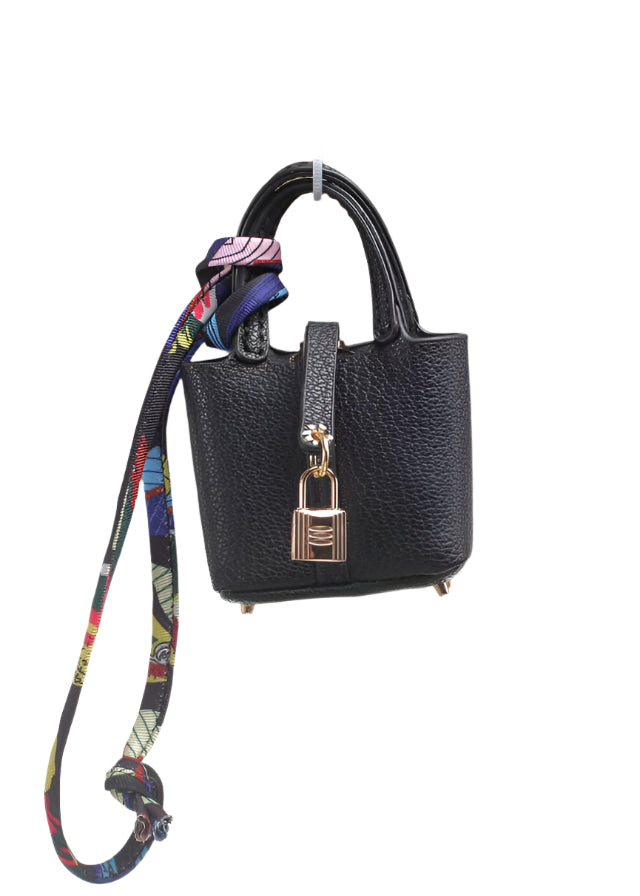 Tiny Bucket Bag Bag Charm in Black