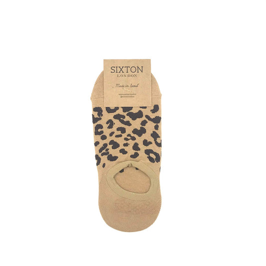 Sixton Leopard Trainer Socks Tan
