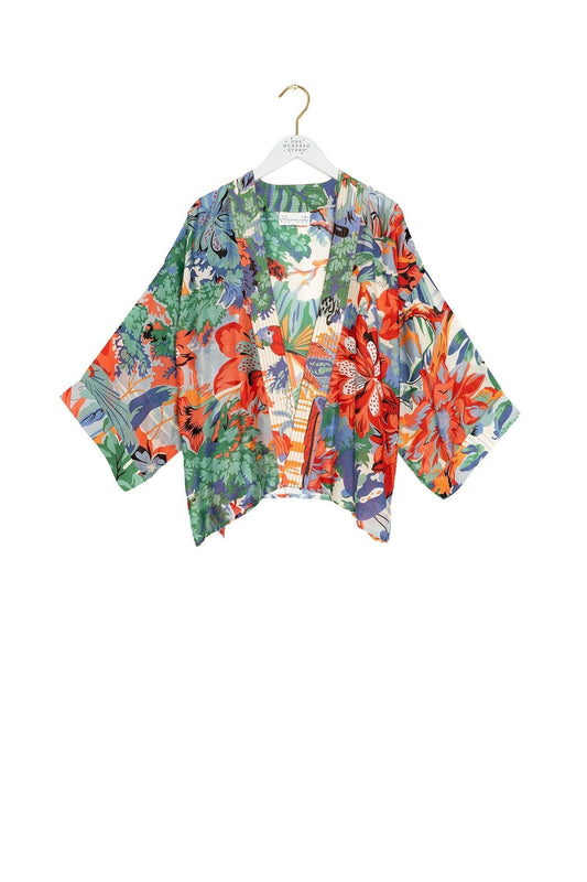 One Hundred Stars Tropical Blue Kimono