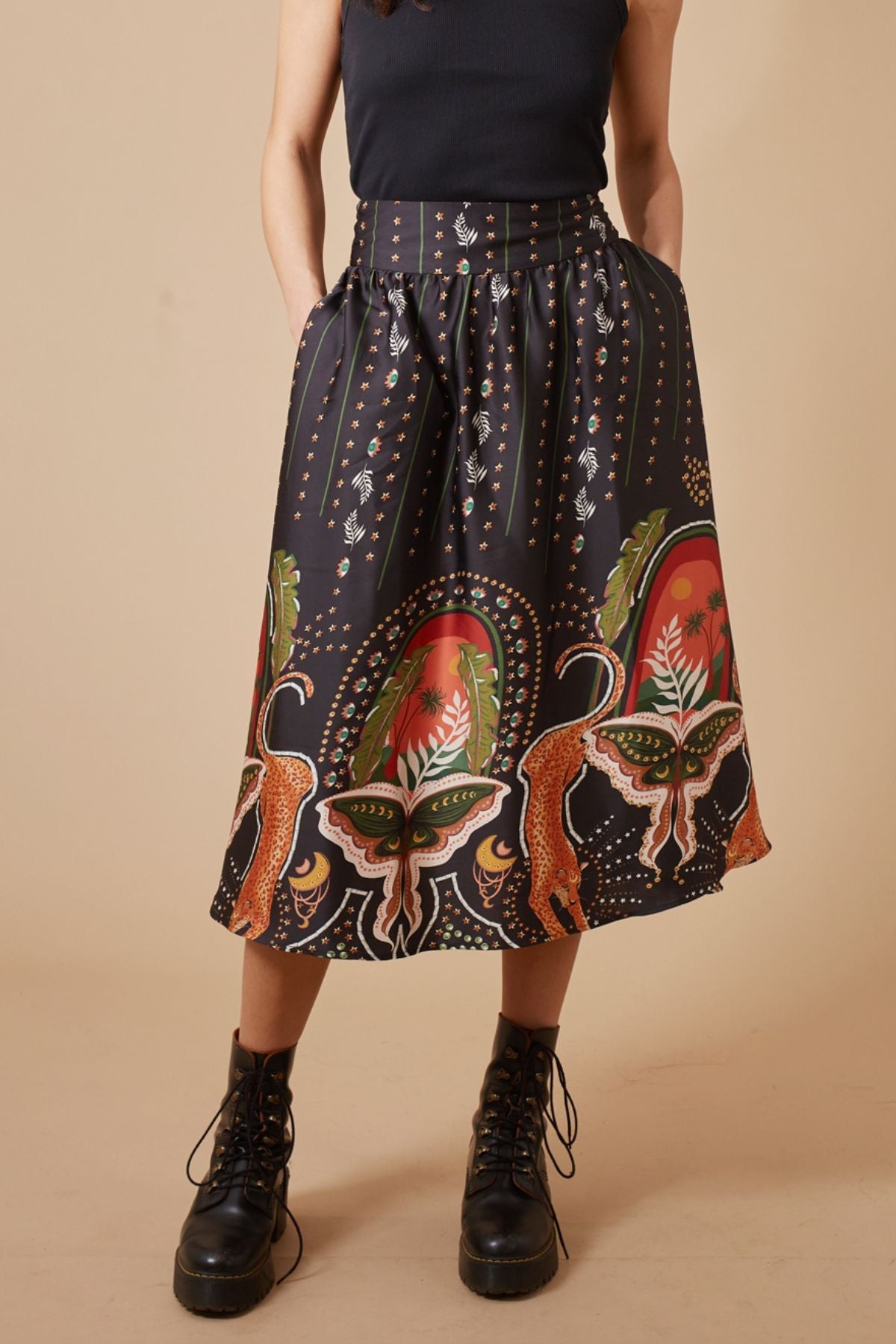 Traffic People Under It's Charm Maude Skirt in Black