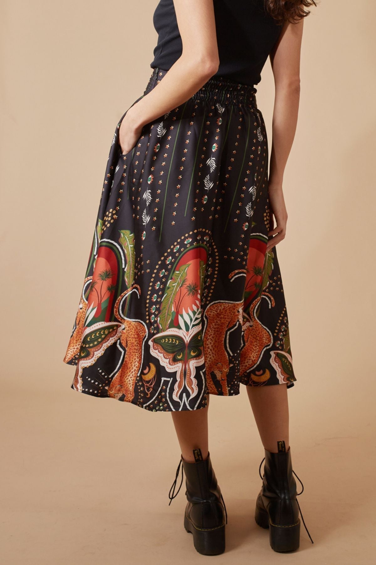 Traffic People Under It's Charm Maude Skirt in Black