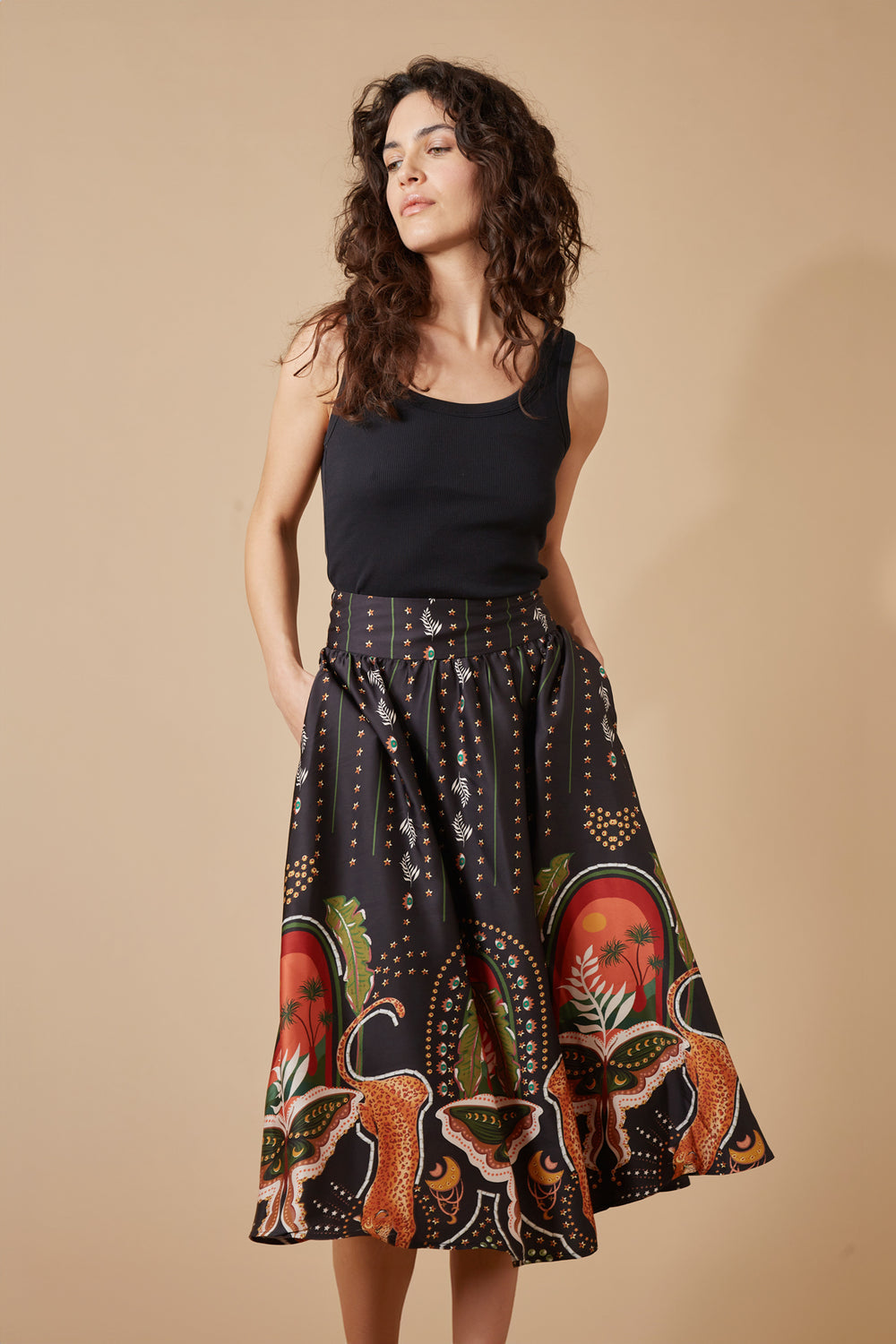 Traffic People Under It's Charm Maude Skirt in Black