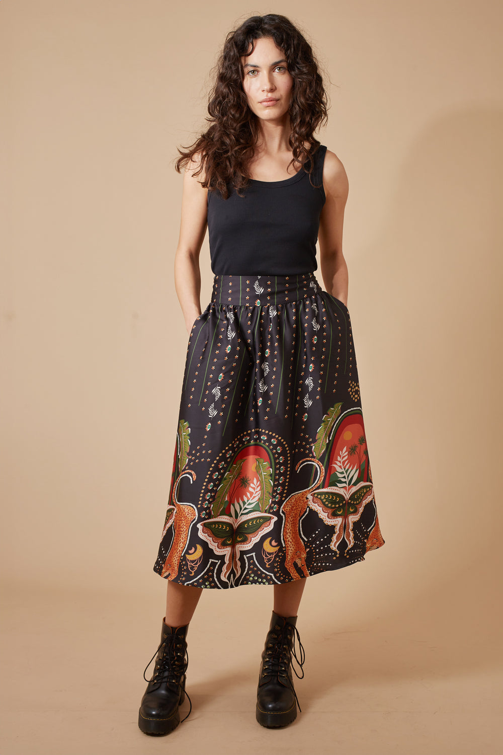 Traffic People Under It's Charm Maude Skirt in Black