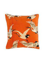 Orange Stork Square Cushion Cover