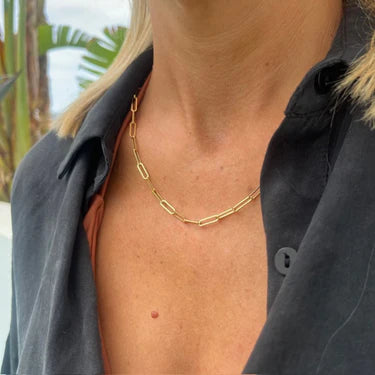 Long Link Gold Plated Chain Choker