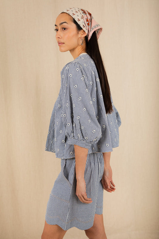 Bonte London Vida Reversible Jacket in Navy & Lemon Zest