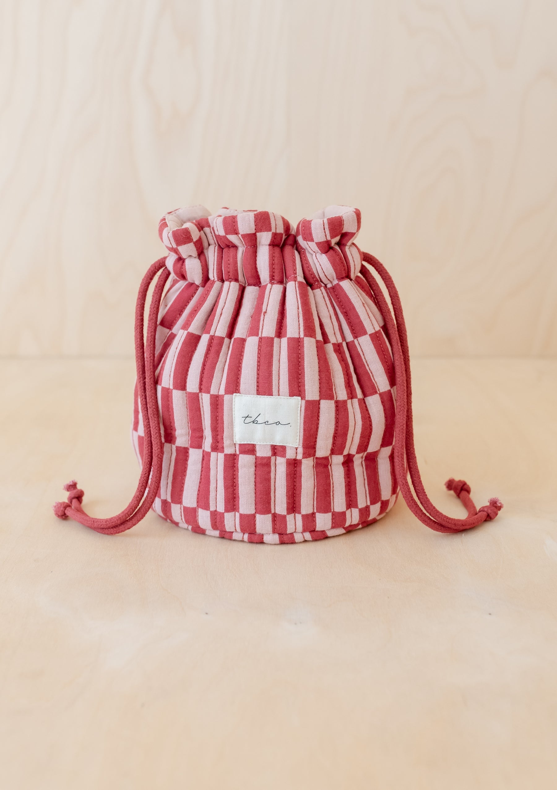 TBCo Cotton Wash Bag  Rose Checkerboard