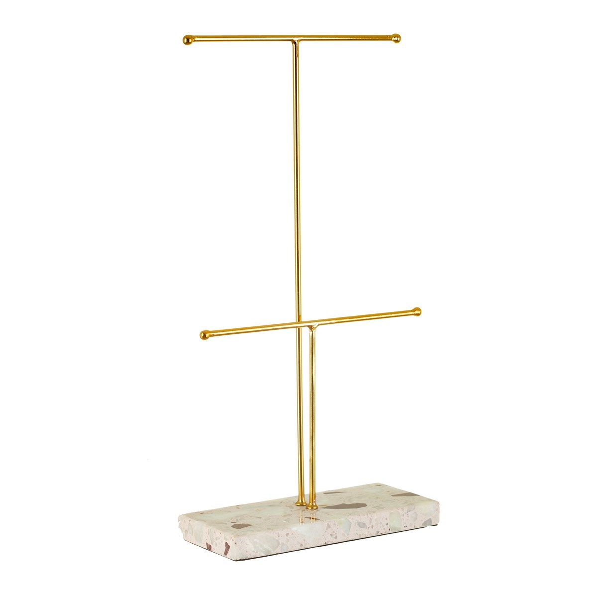 Sass & Belle Double Terazzo Gold Jewellery Stand