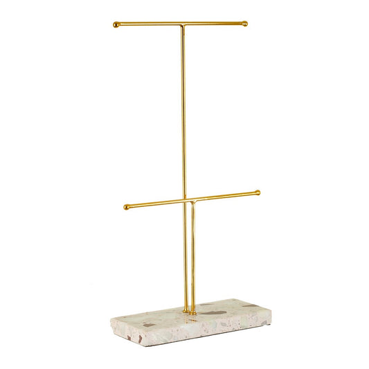 Sass & Belle Double Terazzo Gold Jewellery Stand